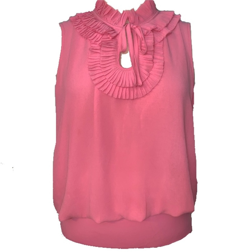 Beautiful tiered ruffle high neckline blouse